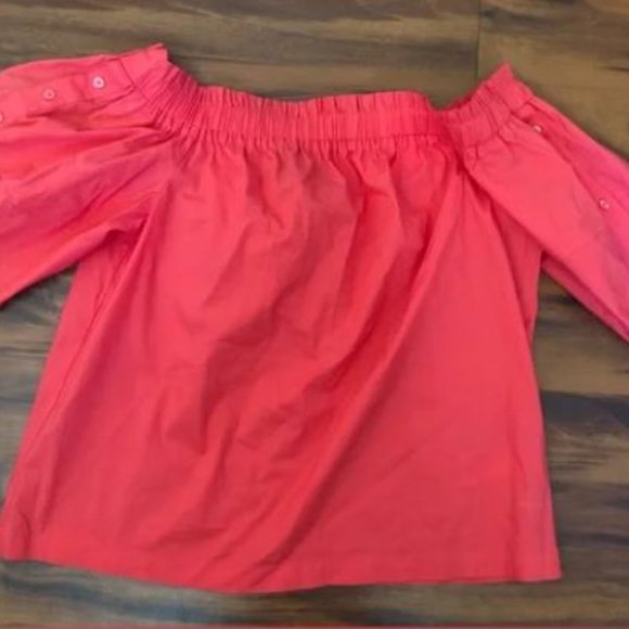 Coral Off the shoulder Blouse Size Medium - Picture 2 of 5